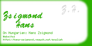 zsigmond hans business card